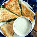 spinach and feta quesadilla