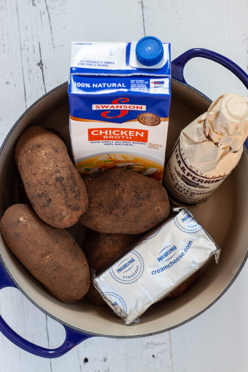 Ingredients needed for creamy 4-ingredient potato soup