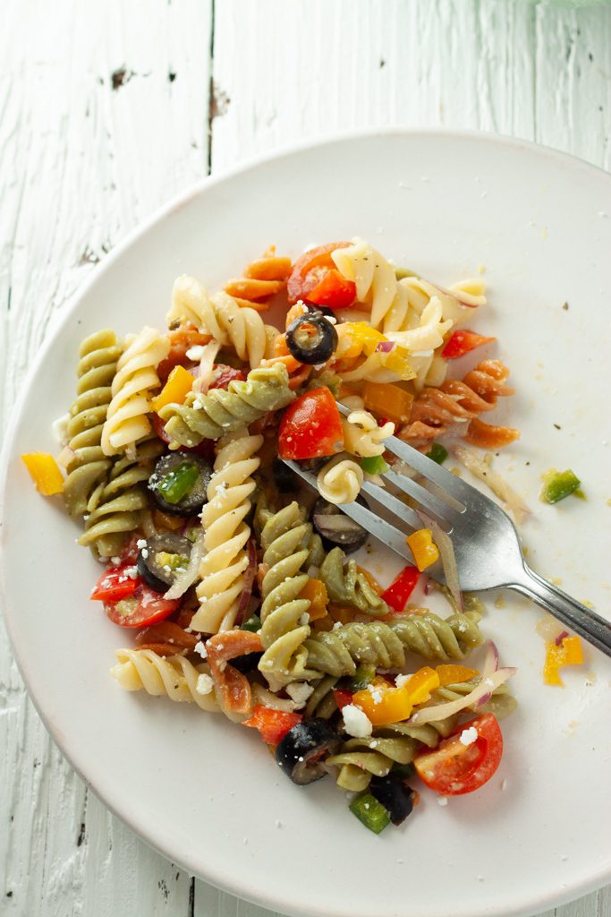 Cold pasta salad with Tex-Mex flavors