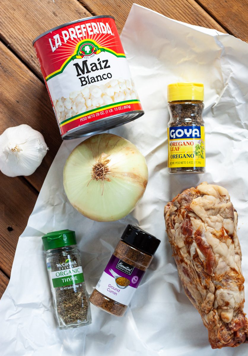 Ingredients needed for Instant Pot Pozole Blanco.