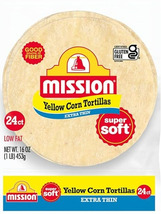 mission yellow corn tortillas extra thin in packaging